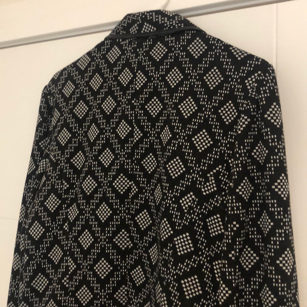 Sandro Black & White Patterned Draped Blazer - Picture 4 of 6